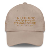 I NEED GOD DAD HAT (STYLE AJV ARMY-GOLD)