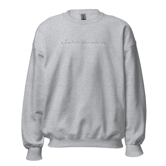 FORGIVEN AND GRATEFUL SWEATSHIRT *SPECIALTY-GREY-CC