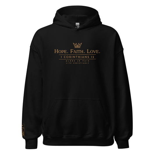 HOPE-FATIH-LOVE 1COR13 HOODIE *GOLD-V2