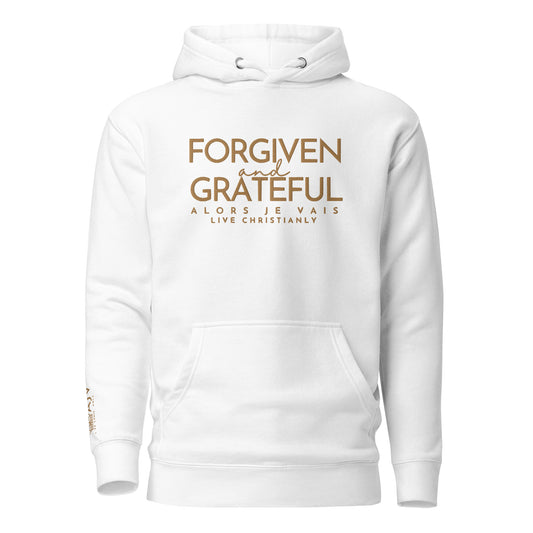 FORGIVEN AND GRATEFUL LUXURYY GOLD HOODIE