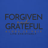 FORGIVEN AND GRATEFUL  WHITE LUXURY HOODIE